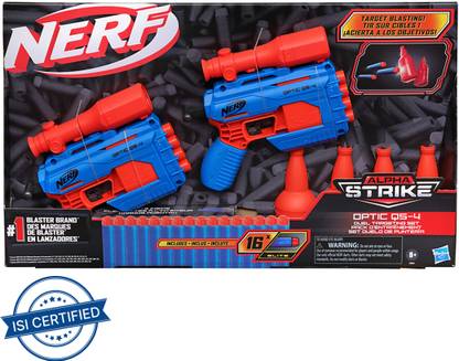 Nerf Alpha Strike Optic QS-4 Duel Targeting Set Includes Blasters,Half-Targets,Darts Guns & Darts
