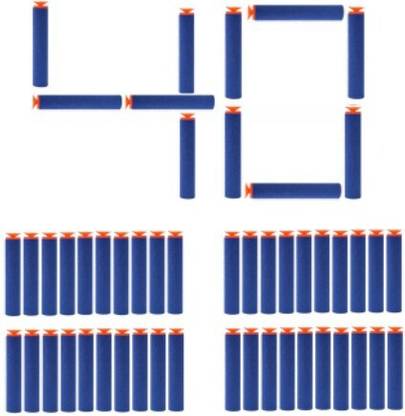 bhauvik Suction Darts Compatible for Nerf Elite Blaster (Blue)_40pcs Darts & Plastic Bullets
