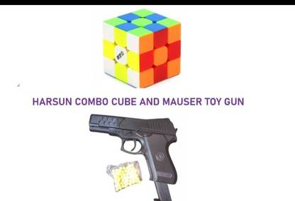Harsun SUPPER OFFER COMBO CUBE WITH MAUSER TOY GUN WITH 60 BULLETS Guns & Darts