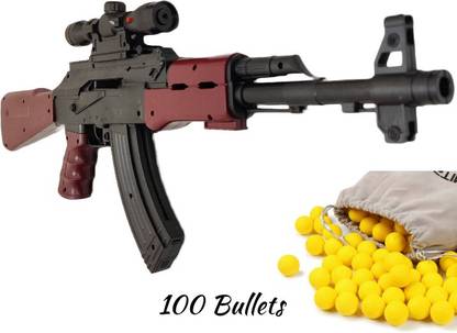 JOYKALY AK-56 Air Soft Gun For Kids/Shooting Gun For Battleground With Laser Light Guns & Darts