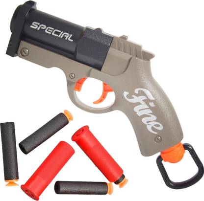 टोयपापा air gun toys for kids- shotgun barrel type with 2 shell and 3 foam bullets