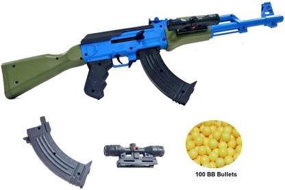 IndusBay AK47 BB Gun with 100 BB Bullets 23 Inch AK 47 airsoft Sniper toy gun Guns & Darts