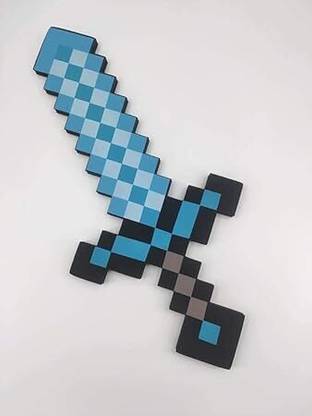 Fusked Minecraft Diamond Foam Sword Toy for Kids, Ideal for Cosplay, Role Playing,45 CM Maces & Swords