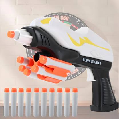 Toybot Blaster with 10 Bullets, Long Range Target Shooting Toy for Kids Guns & Darts