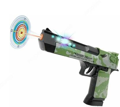 PICKNIES Desert Eagle Toy Gun with Projection Light & Sound, Police Army Pistol Guns & Darts