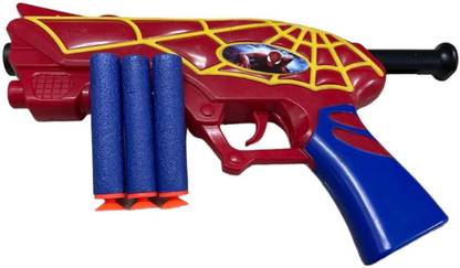 Malika Store Spider-Man Gun Toys with 3 Soft Foam Bullet Guns & Darts with Target Shooting Guns & Darts