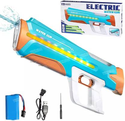 VikriDa Electric Water Gun Toy with LED Lights and Automatic Water Absorption Function Water Gun