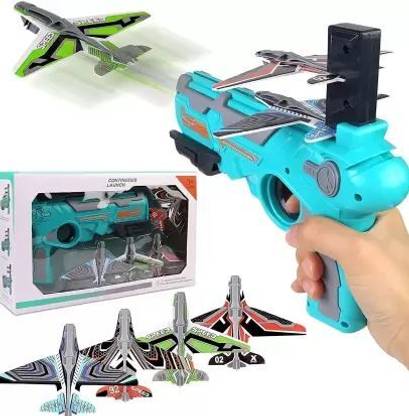 fenterprises Airplane Launcher Toy Catapult Aircraft Shooting Guns & Darts (Multicolor) KK009 Diwali Gun