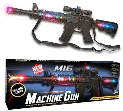PARAM ENTERPRISE Musical Machine Gun Toy Flash Gun Toy Light Sound Gun Guns & Darts (Black) Guns & Darts