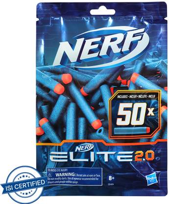 Nerf Elite 2.0 50-Dart Refill Pack Compatible With All Elite Blasters Darts & Plastic Bullets