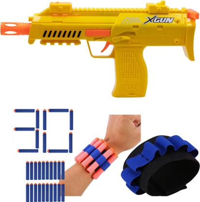 Toy Cloud Combo of X-Shot Gun Toy, 10 Dart, 1 HandStrap for Darts & 20 Pcs Extra Darts Guns & Darts