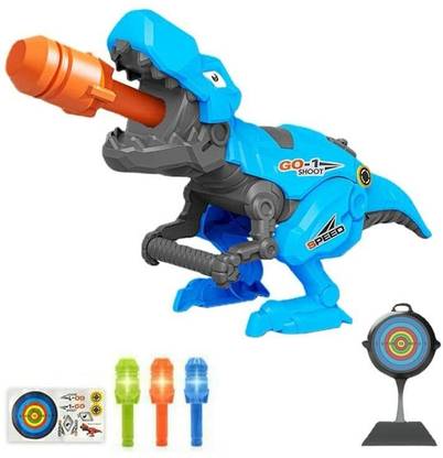 Big Wheel Battery Operated Dinosaur Gun Launcher With Sound & Led Light Bullet Guns & Darts