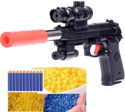 Minna Bazzar PUBG 4 in 1 Toy Gun Long Range Target Shooting Gun Bullet with Laser Light Guns & Darts