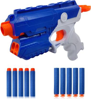 Miss & Chief by Flipkart Foam Blaster Gun Toy, Safe And Long Range Shooting Gun, (5 foam bullets and 5 suction dart bullets) Guns & Darts