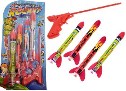 IndusBay Foam Rocket Launcher Toy Shoots Upto 30ft, Soft Foam Launchers Guns & Darts