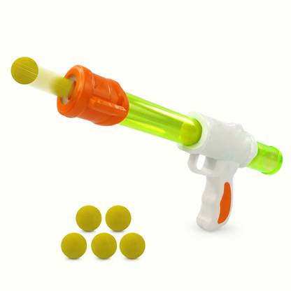 NHR Air Pressure Foam Blaster Shooting Toy Gun for Kids, with 5 Foam Balls