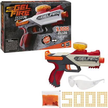 Nerf Pro Gelfire Legion Spring Action Blaster, 5000 Gelfire Rounds, 130 Round Hopper Guns & Darts