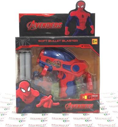 Mubco Avengers Spiderman Nerf Gun Ultimate Blaster 6 Soft Bullet Toys Kids 6 Years+ Guns & Darts