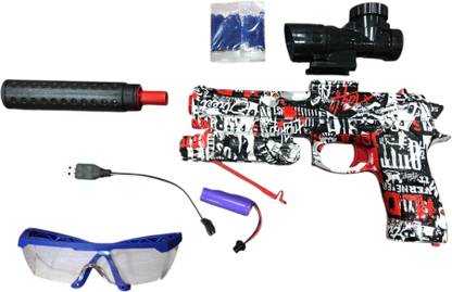 Shivay traders Graffiti Style Electric Gel Gun with Silencer, Scope, Goggles & USB Charger Guns & Darts
