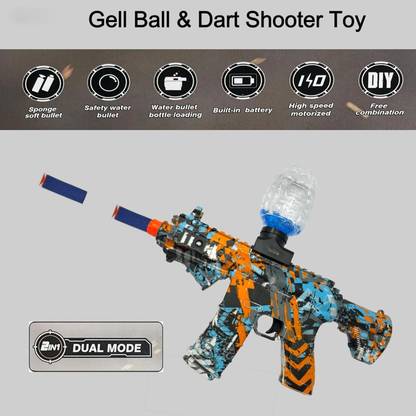 Wodec FULLY AUTOMATIC ELECTRIC CRYSTAL GEL BLASTER ACTION GUN-DUAL BULLETS Guns & Darts