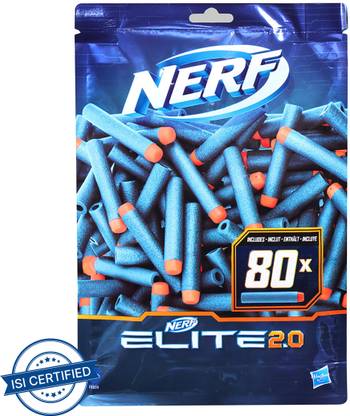 Nerf Elite 2.0 80-Dart Refill Pack ,Includes 80 Elite 2.0 Darts Darts & Plastic Bullets