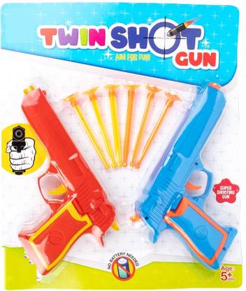 zokato Twin Shot Gun With 6 Dart aim for Fun for Kids Guns & Darts Darts & Plastic Bullets