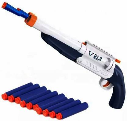 Wishkart 2 in 1 Double Barrel Blast Gun with Foam Bullets & Shell Ejection Shot Gun Toy Guns & Darts