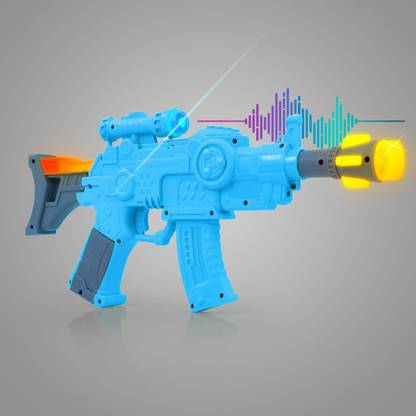 Toyexpress Blue Kids Musical Vibrating Toy Gun, With Sound, Light, & Muzzle Movement Guns & Darts