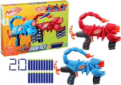 Nerf Wild Venompack, Includes 2 Easy Play Blasters, Scorpion Designs, Ages 6+ Darts & Plastic Bullets