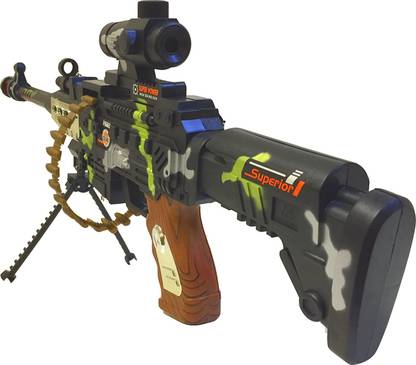 HappyBive Combat Military Mission Machine Gun with LED Flashing Lights and Sound for Kids Darts & Plastic Bullets