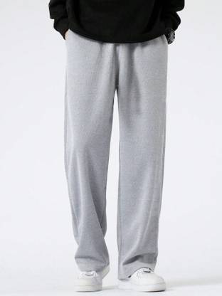 Dockstreet Solid Men Grey Track Pants