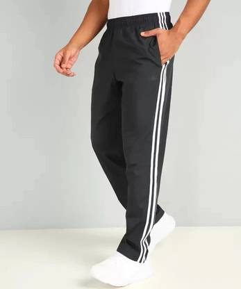 STRAWHATT Striped Men Black Track Pants