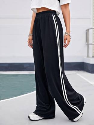 Dockstreet Solid Women Black Track Pants