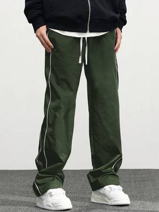 Rajovati Solid Men Green Track Pants