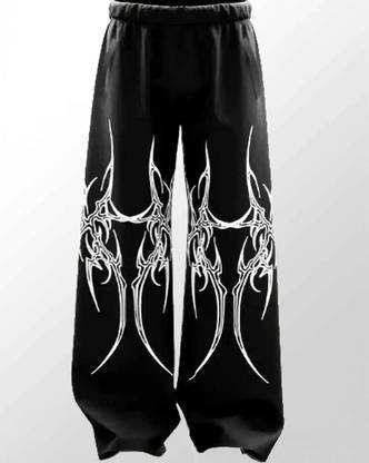 ZEN1FASHION Printed Men Black Track Pants