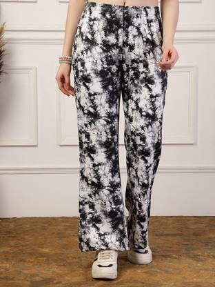 UZARUS Printed Women Black Track Pants