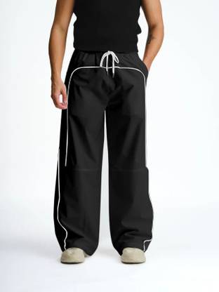 Rajovati Striped Men Black Track Pants