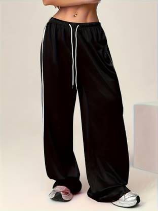 Dockstreet Loose Fit Women Black Trousers