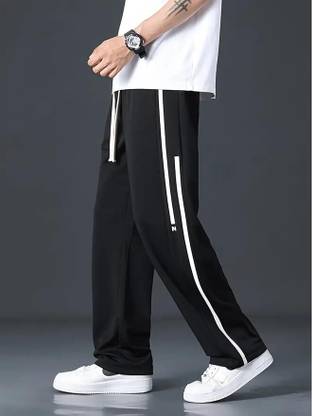 MACK JONNEY Colorblock Men Black Track Pants