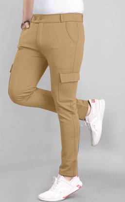 COMBRAIDED Self Design Men Brown Track Pants