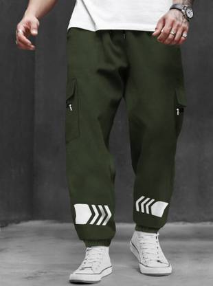 TRIPR Printed Men Green Track Pants