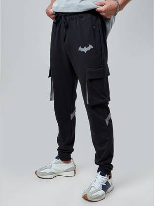 The Souled Store Batman Solid Men Black Track Pants