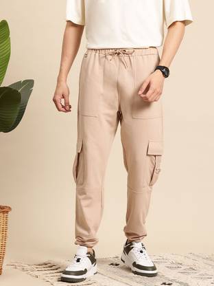 Mast & Harbour Solid Men Beige Track Pants