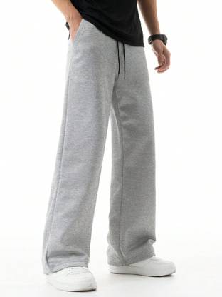 Dockstreet Solid Men Grey Track Pants