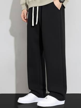 Dockstreet Loose Fit Men Black Trousers