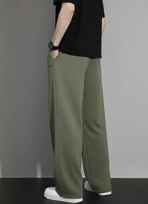 Dockstreet Solid Men Olive Track Pants