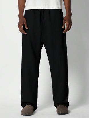 Dockstreet Solid Men Black Track Pants