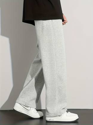 Dockstreet Loose Fit Men Grey Trousers