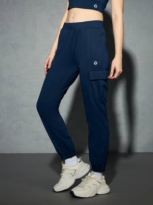 TECHNOSPORT Solid Women Blue Track Pants