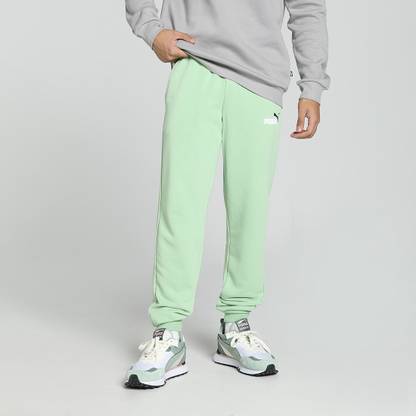 PUMA Solid Men Green Track Pants